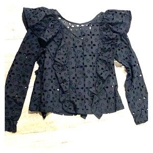 Tracy Reese Ruffle Eyelet Top